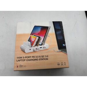 UDOLI 110W 5 Port PD 3.0 QC 3.0 Laptop USB C Charging Station White